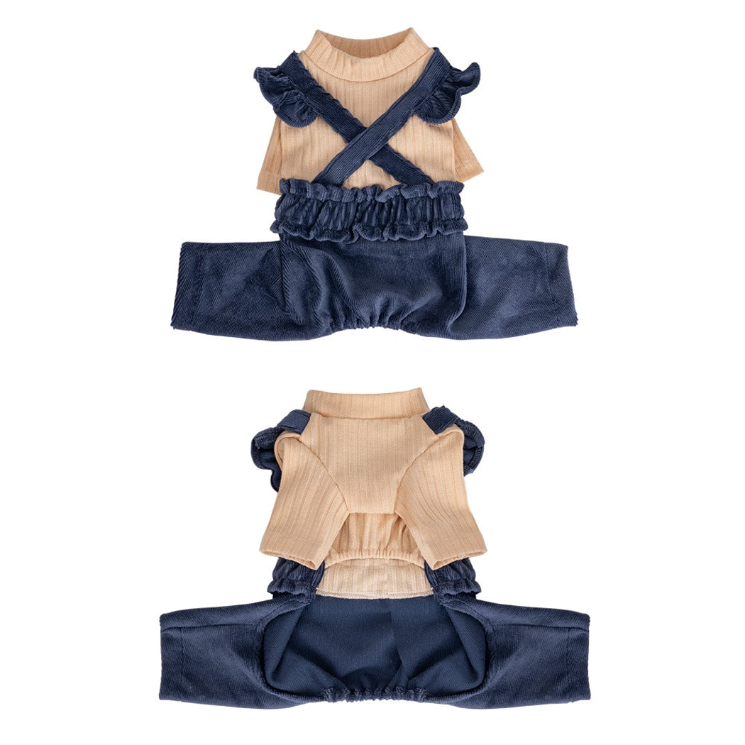 Ozzie - Casual Ruffle Trim Summer Dog Jumpsuit