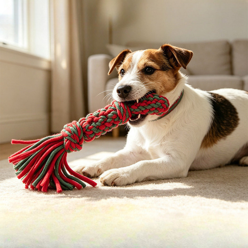 Petkin - Christmas Braided Rope Dog Toy