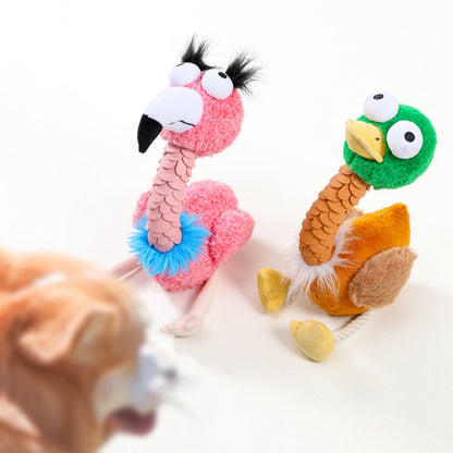 Petkin Goofy Bird Plush Toy featuring the flamingo and duck plush toys together