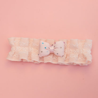 Mokka - Ruffled Lace Bow Decorative Cat Collar