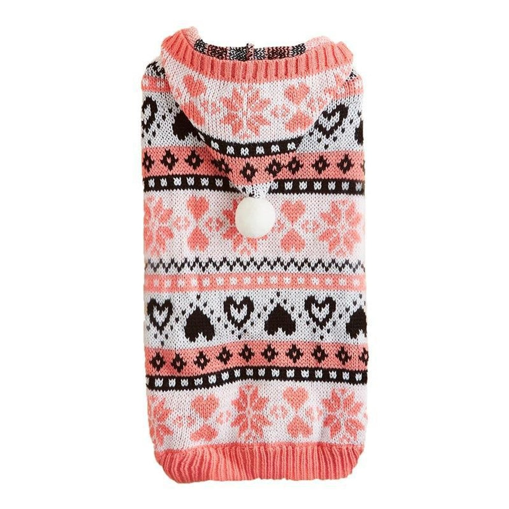 Ozzie - Heart Snowflake Knit Look Pet Sweater