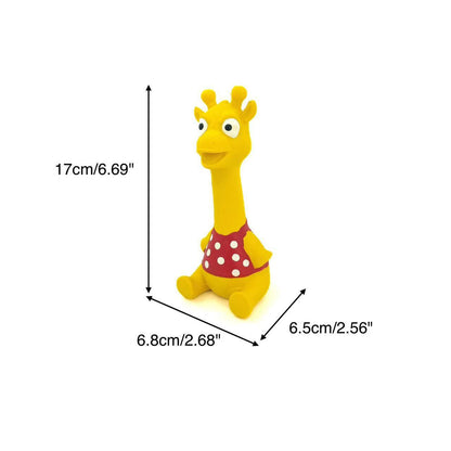 Petkin – Giraffe Squeaky Dog Toy in Red Polka Dots
