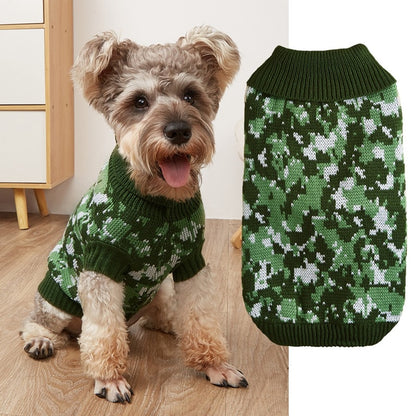 Ozzie - Camouflage Dog Sweater with Collar Pullover