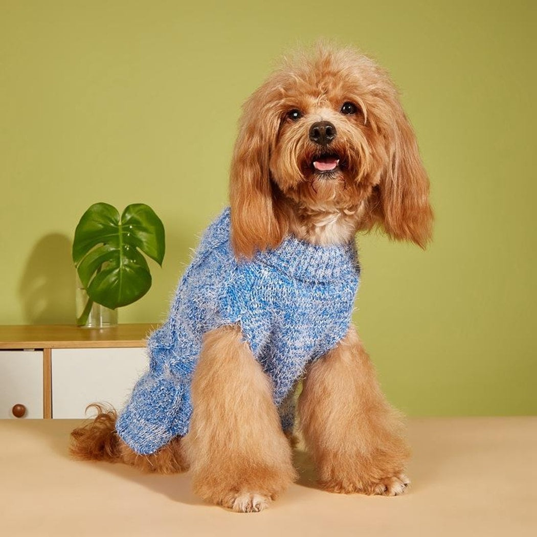 Ozzie - Cable Knit Turtleneck Everyday Dog Sweater