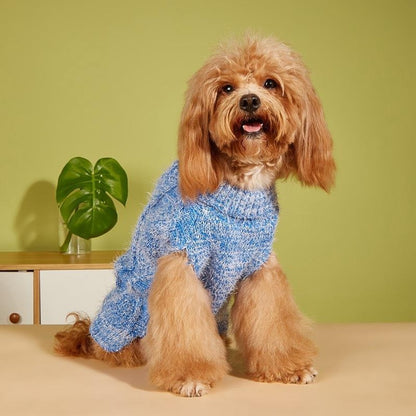 Ozzie - Cable Knit Turtleneck Everyday Dog Sweater
