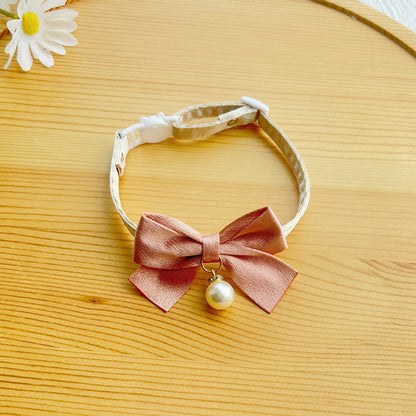 Mokka - Glossy Bow Tie Style Pet Collar