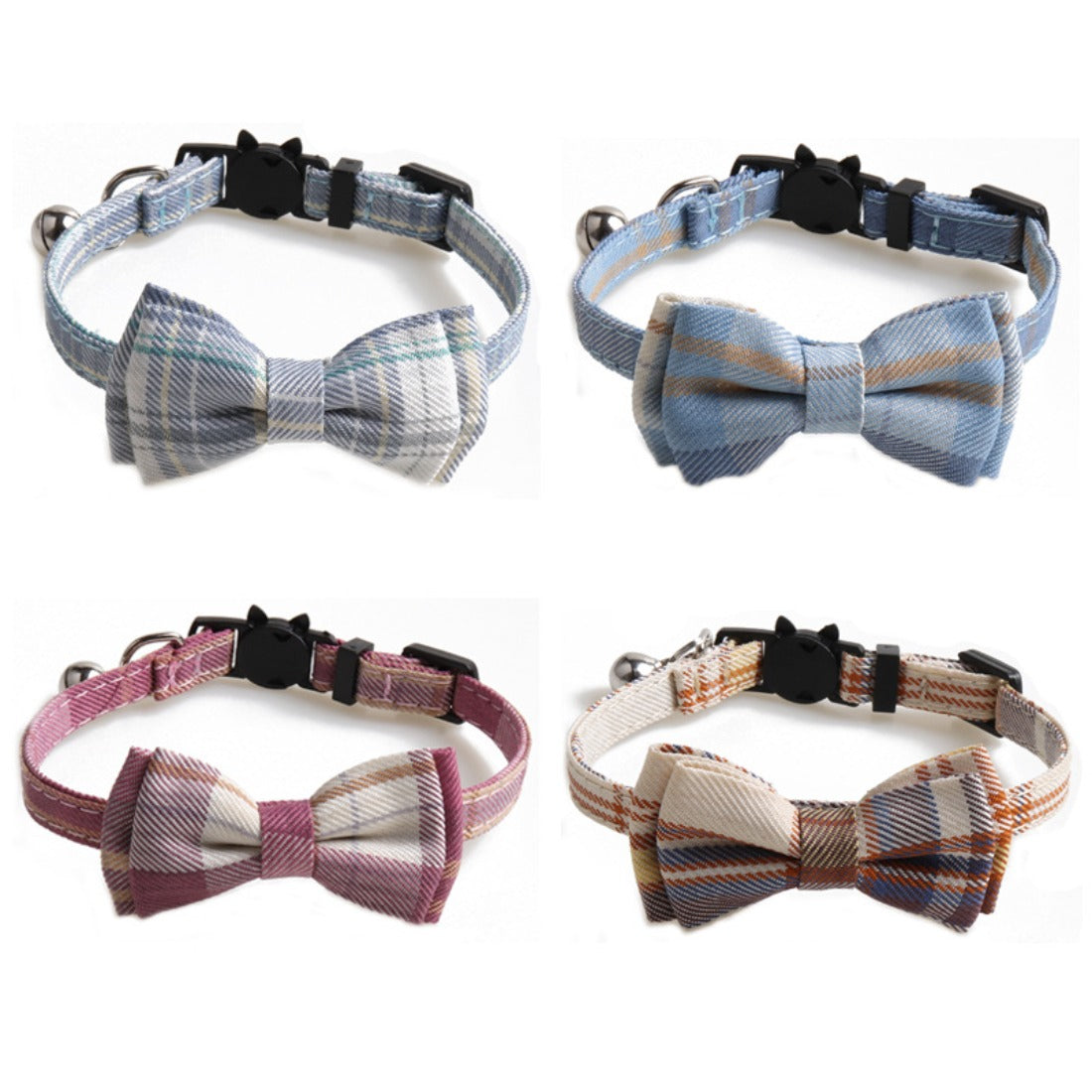 Mokka - British Plaid Bowtie Cat Collar