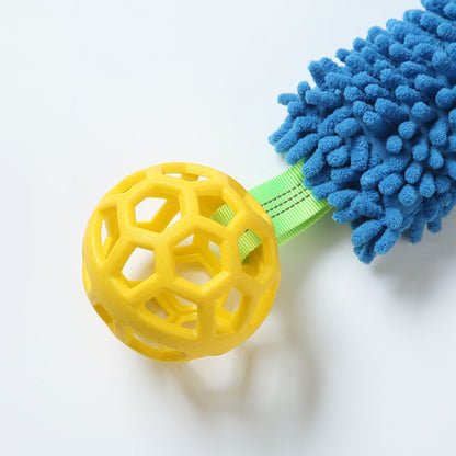Petkin - Multicolor Squeaky Ball Tug Dog Toy