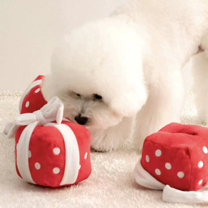 Petkin - Birthday Cupcake and Gift Box Plush Dog Toy