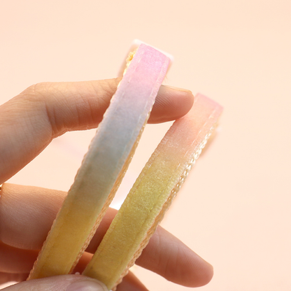Close-up of the pastel gradient strap surface and ridged backing