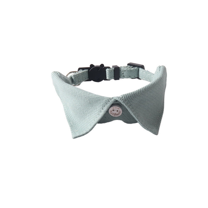 Pale mint pointed-front cat neckwear with center button