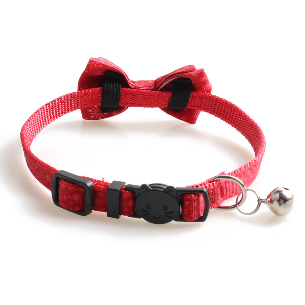 Rear view of the bow attachment loops and adjustable red collar strap