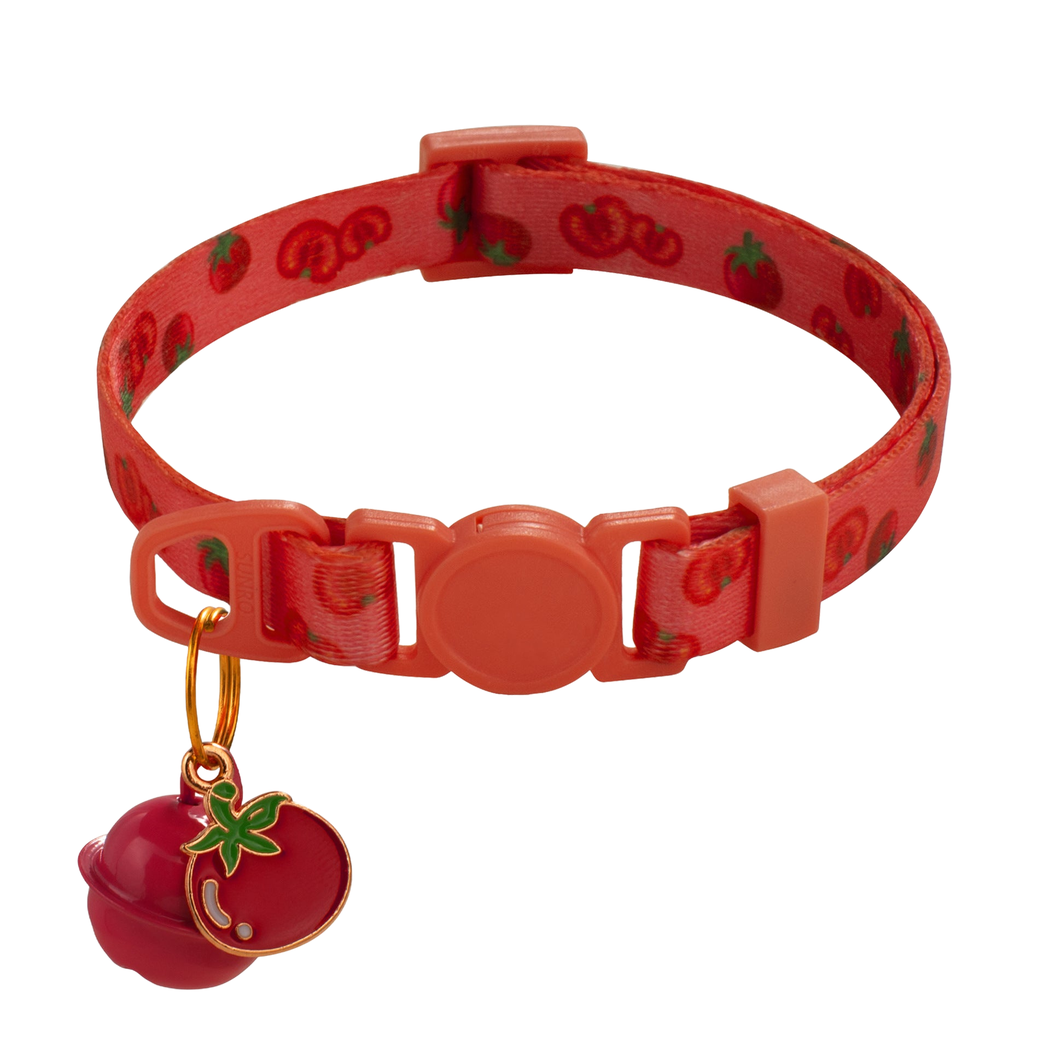 Tomato orange-red cat collar with bell and tomato charm