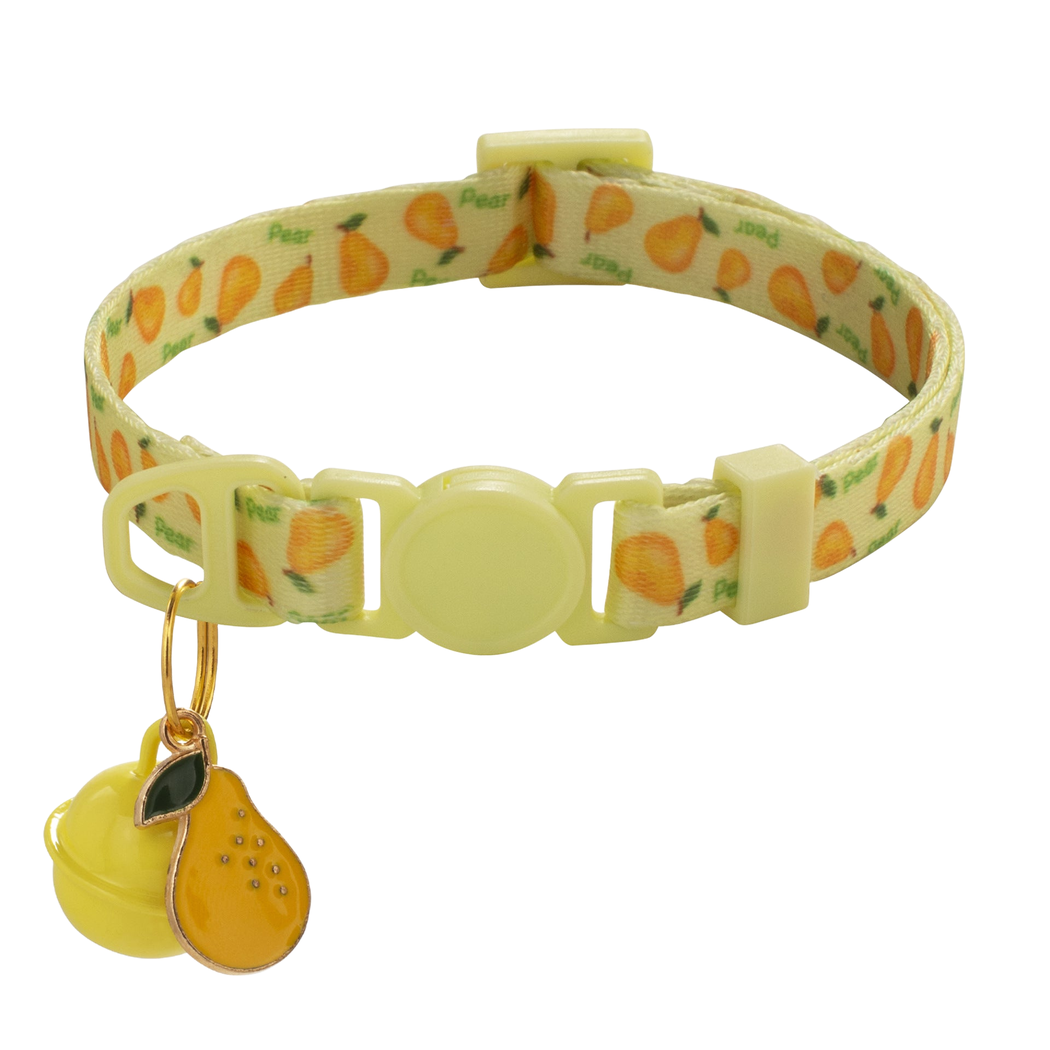 Pear cat collar with bell and pear charm