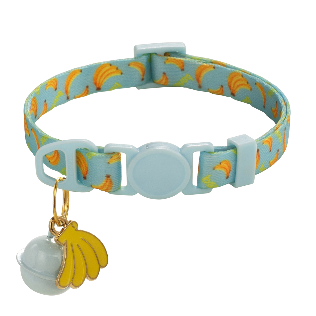 Banana cat collar with bell and banana charm