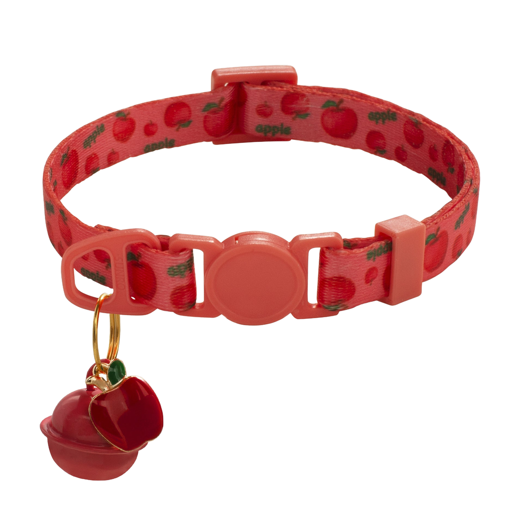 Apple cat collar with bell and apple charm