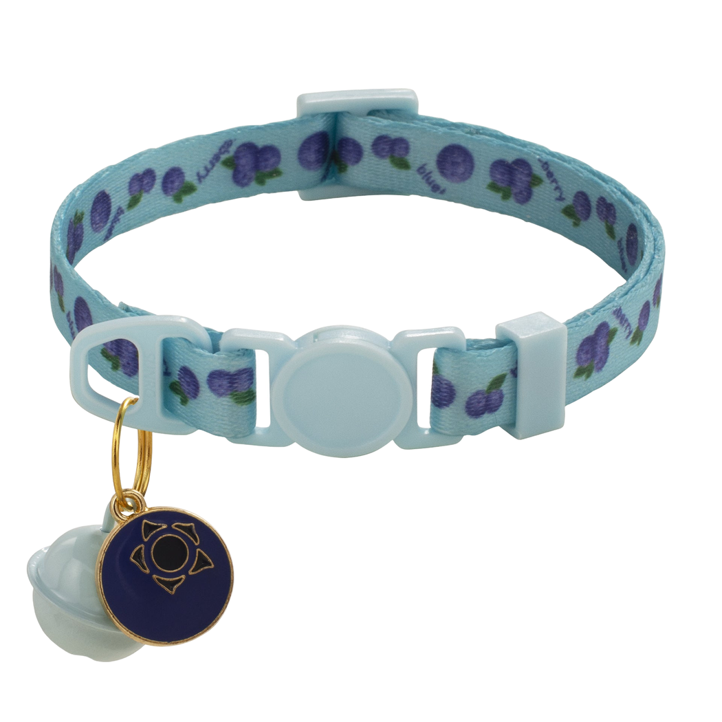 Blueberry cat collar with bell and blueberry charm