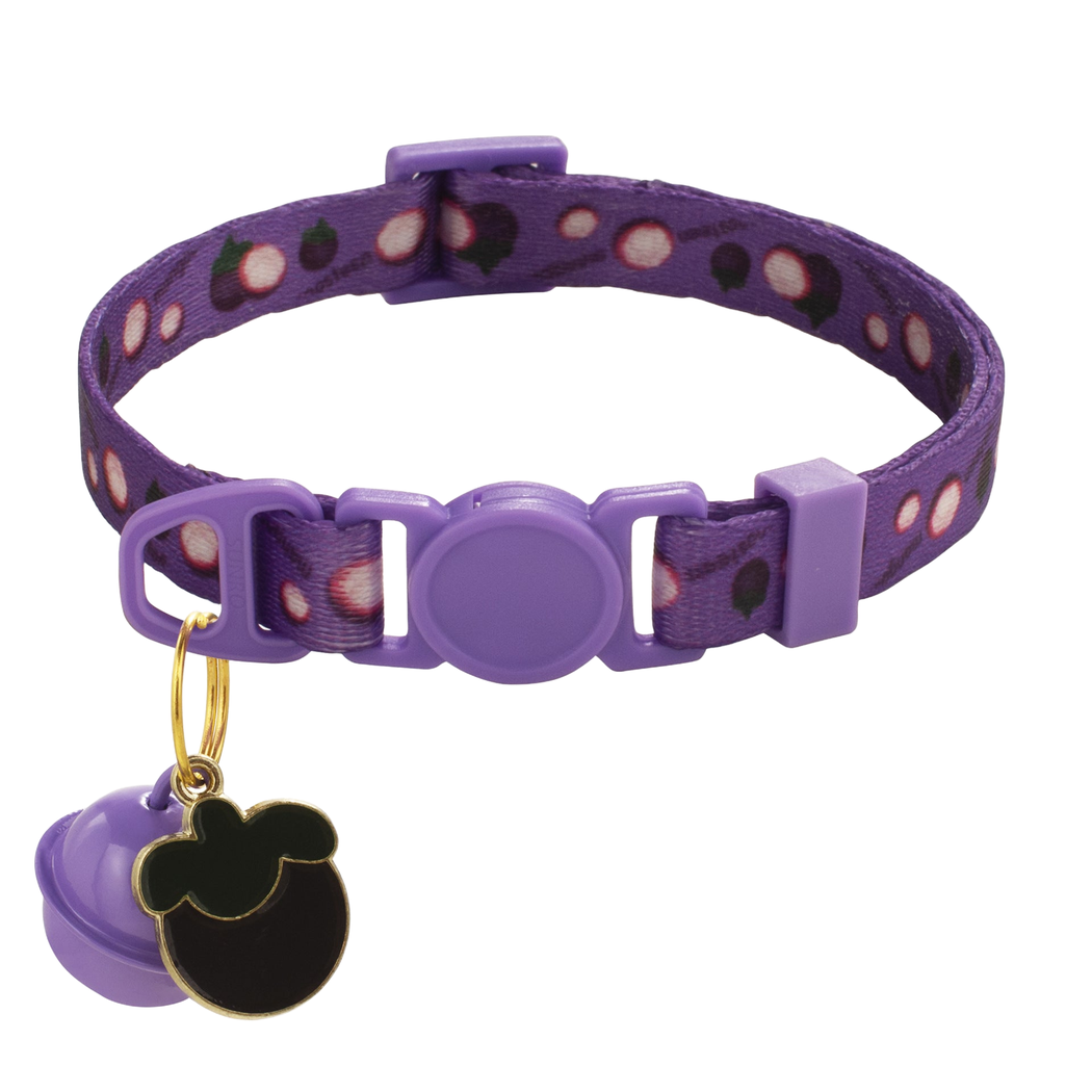 Mangosteen cat collar with bell and mangosteen charm