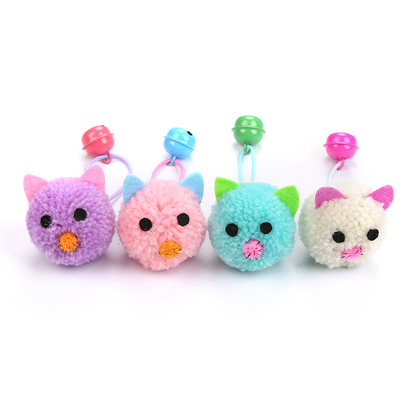 Purple, Light Pink, Turquoise and Ivory mouse-shaped cat toys displayed together