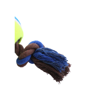 Close-up of the two-tone twisted rope knot and fringe tassel
