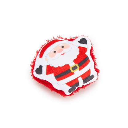 Santa style Christmas cat toy on a white background