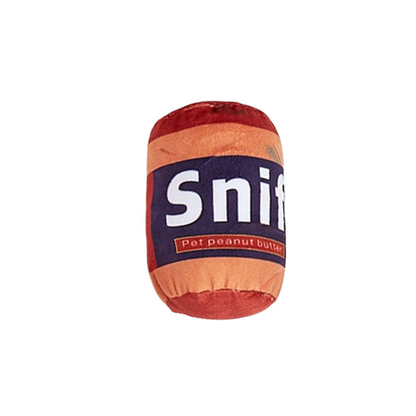 Peanut Butter can-shaped cat toy, front view