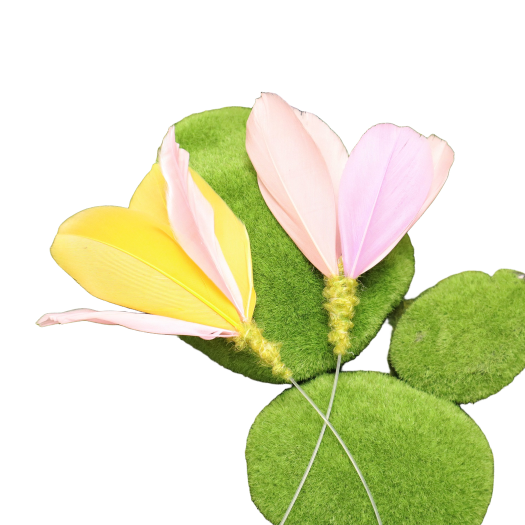 Close-up of Pink Yellow and Pink Purple tulip-shaped attachment heads