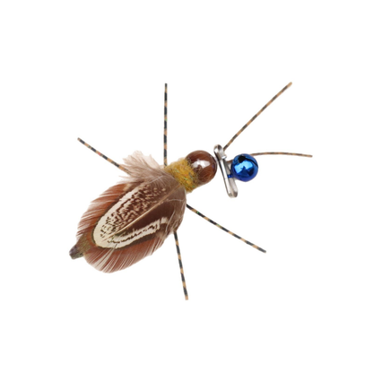 Multicolor winged insect-shaped cat toy with bell and hook clasp