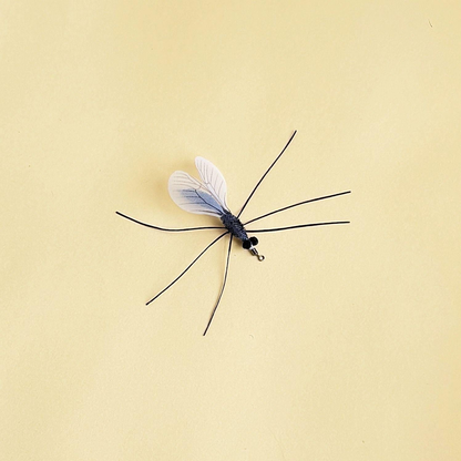 Long-legged mosquito-shaped cat toy attachment with translucent veined wings