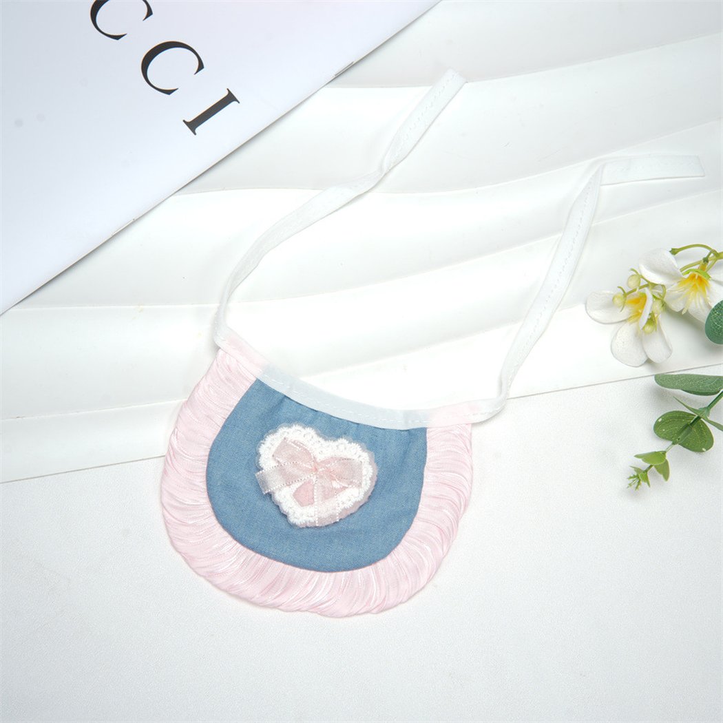 Light Pink pet neckwear displayed flat with its white ties extended