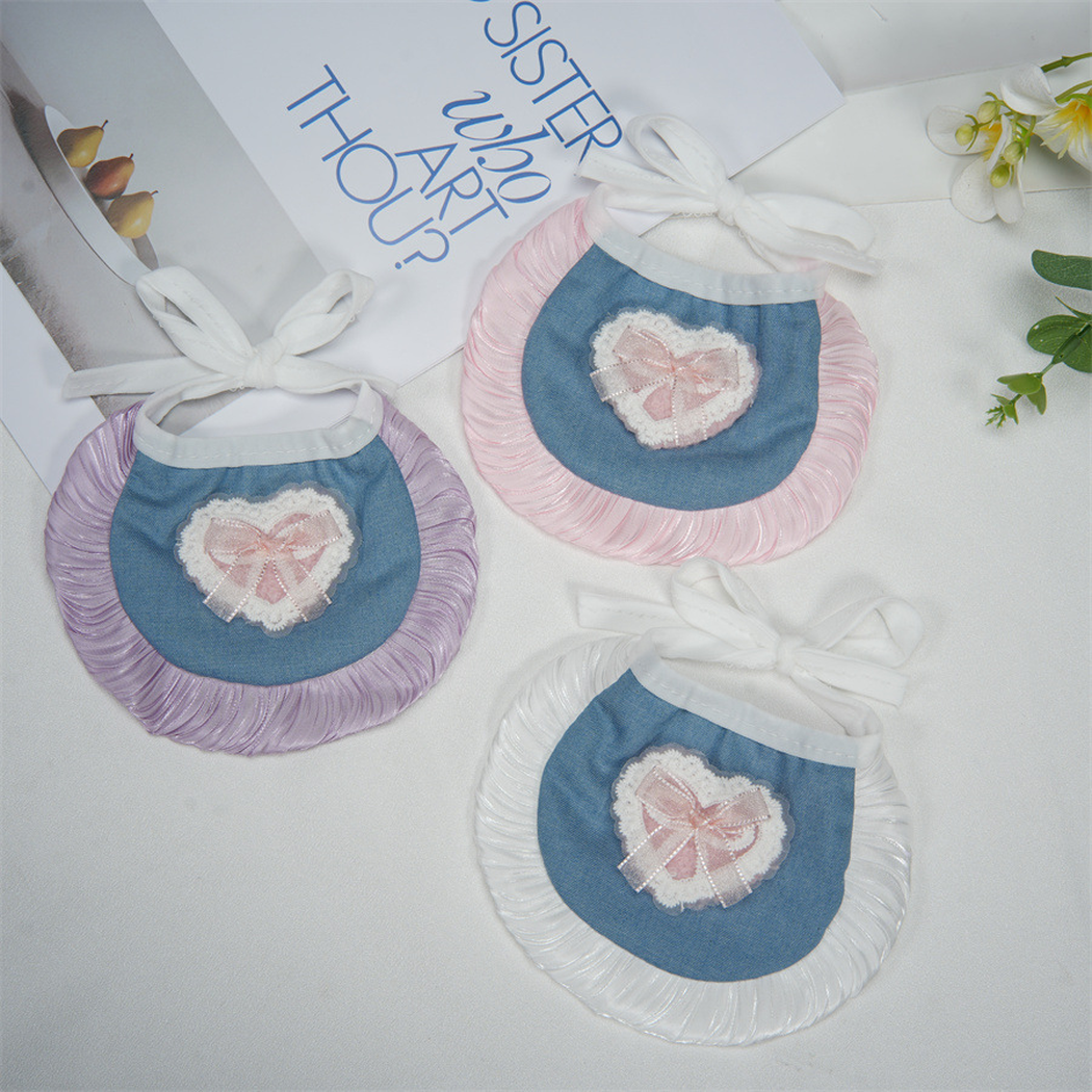 Light Pink, Light Purple and White pet neckwear styles displayed together