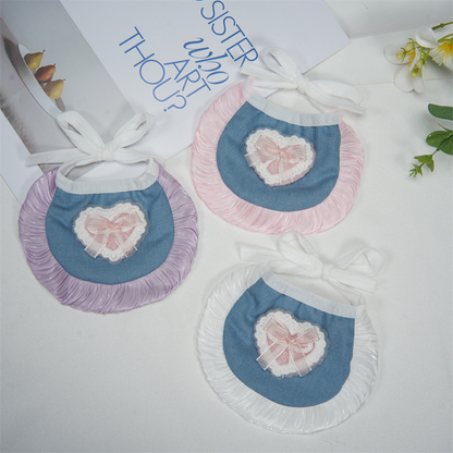 Light Pink, Light Purple and White pet neckwear styles displayed together