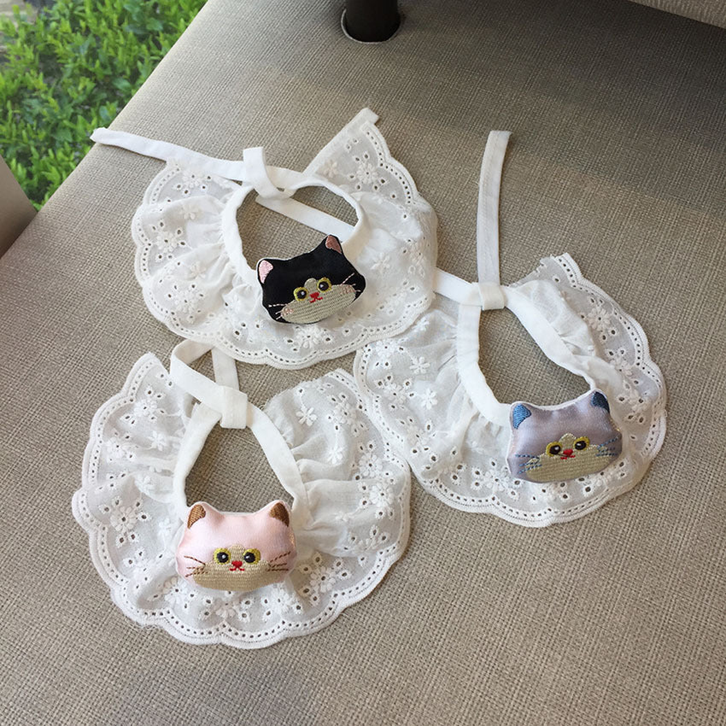 Black, Light Gray, and Light Pink cat-face pet neckwear displayed together