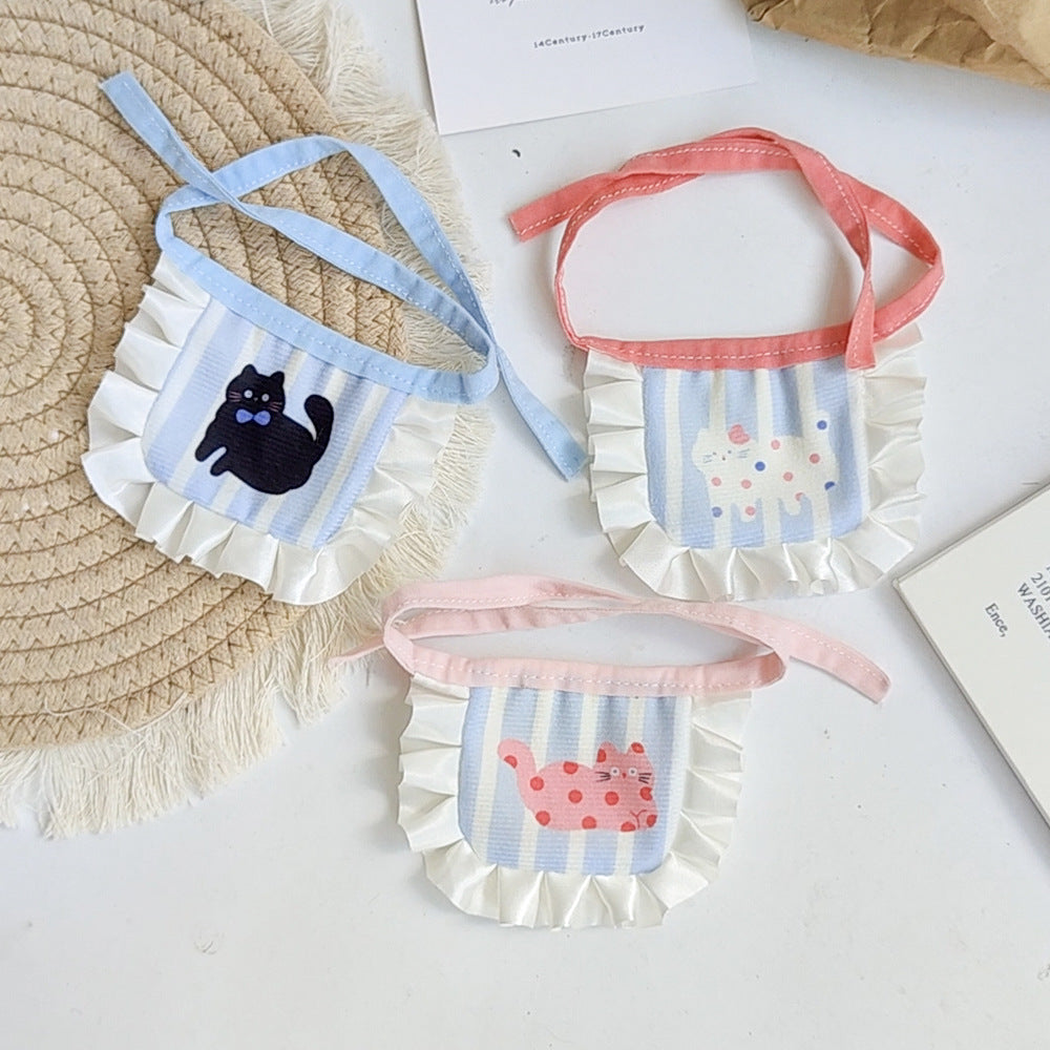 White, Black, and Pink cat-motif pet neckwear displayed together