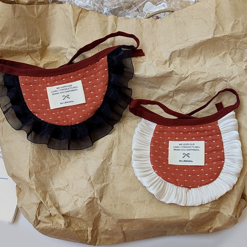 Whole Strawberry and Half Strawberry pet neckwear displayed together