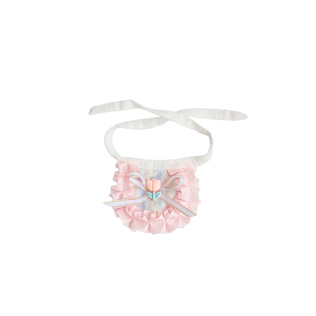 Tulip ruffled pet neckwear with white tie straps