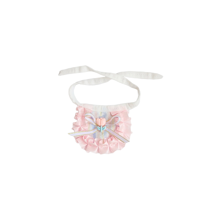 Tulip ruffled pet neckwear with white tie straps
