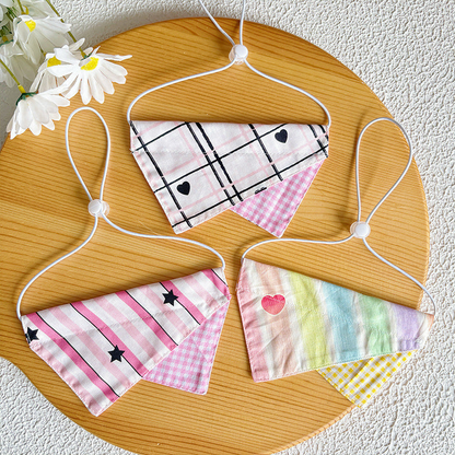 Three pet neckwear styles displayed together with adjustable loops