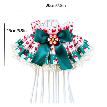 Snowflake Pet Neckwear with labeled width and height measurements on a white background.