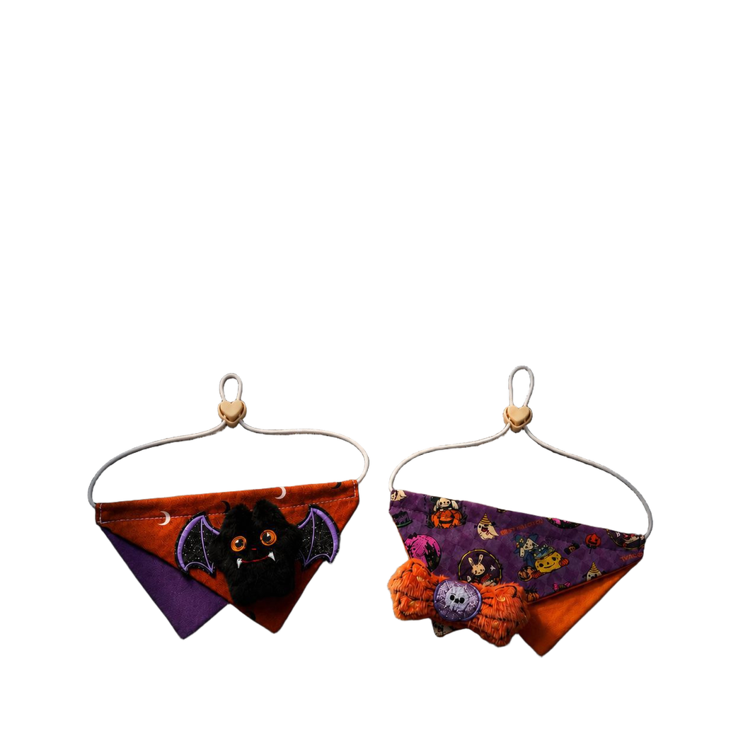 Bat and Skull Bow pet neckwear styles displayed together