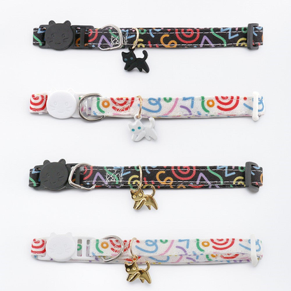 Four patterned pet neckwear styles displayed together