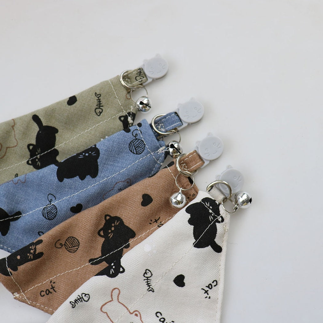 Mokka - Cartoon Cat Print Pet Bandana Collar