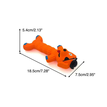 Petkin squeaky dog toy with a humorous character design made from durable rubber