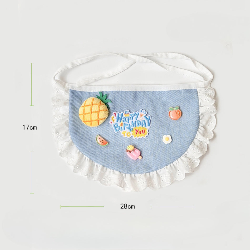 Mokka - Pineapple Ruffle-Trim Bib Pet Neckwear