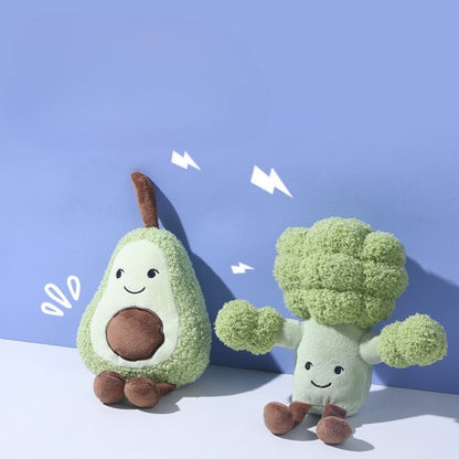 Close-up of Petkin Plush Flip Vegetable Dog Toy with visible squeaker inside