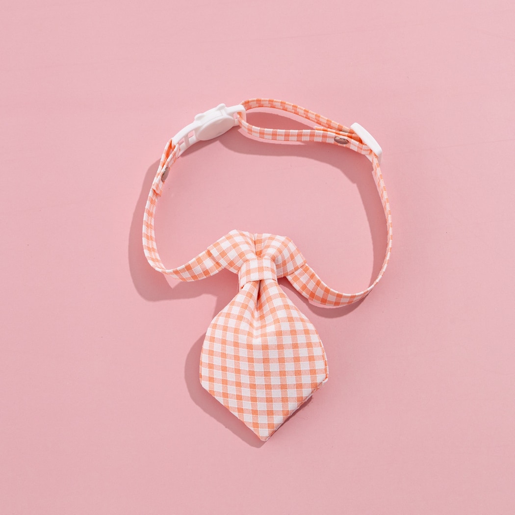 Mokka - Gingham Tie Neck Accessory Cat Collar
