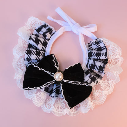 Mokka - Plaid Lace Bow Cat Collar Collar