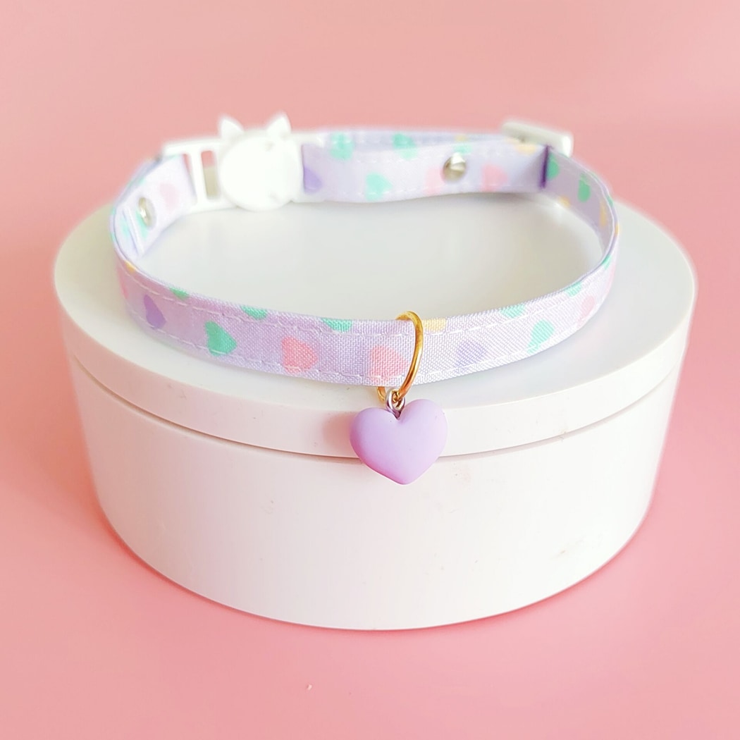 Mokka - Heart Print Pendant Decorative Cat Collar