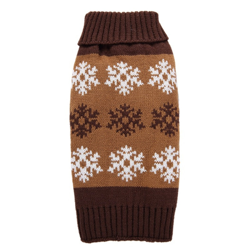 Ozzie - Classic Snowflake Knit Look Dog Sweater
