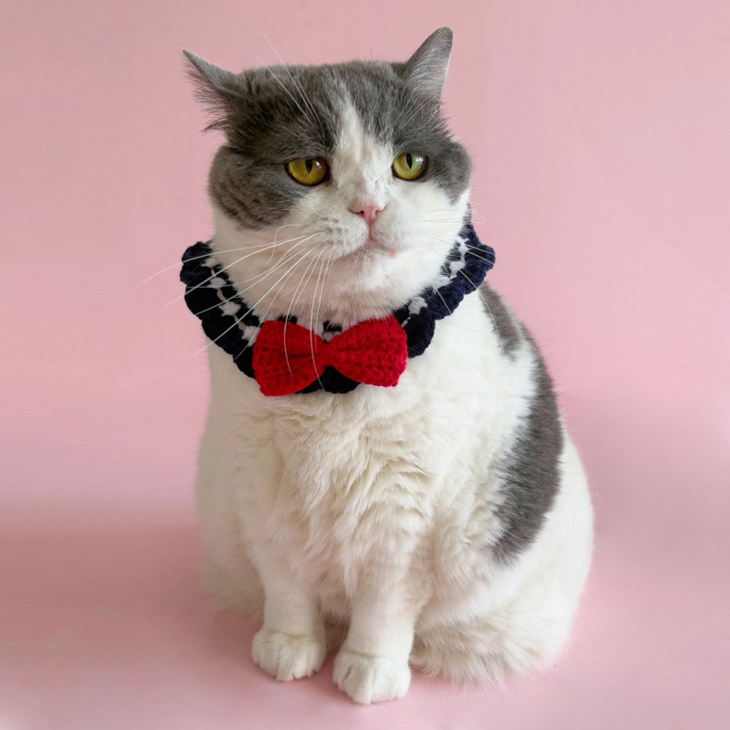 Mokka - Bow Decorative Tie Strap Cat Collar